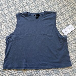 Athleta NWT True Cotton Crop Tank in Slate Blue